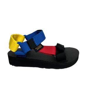 Teva Toddler Boys Girls Sport Sandal Size 8‎ Black-Multi Adjust Straps Open Toe